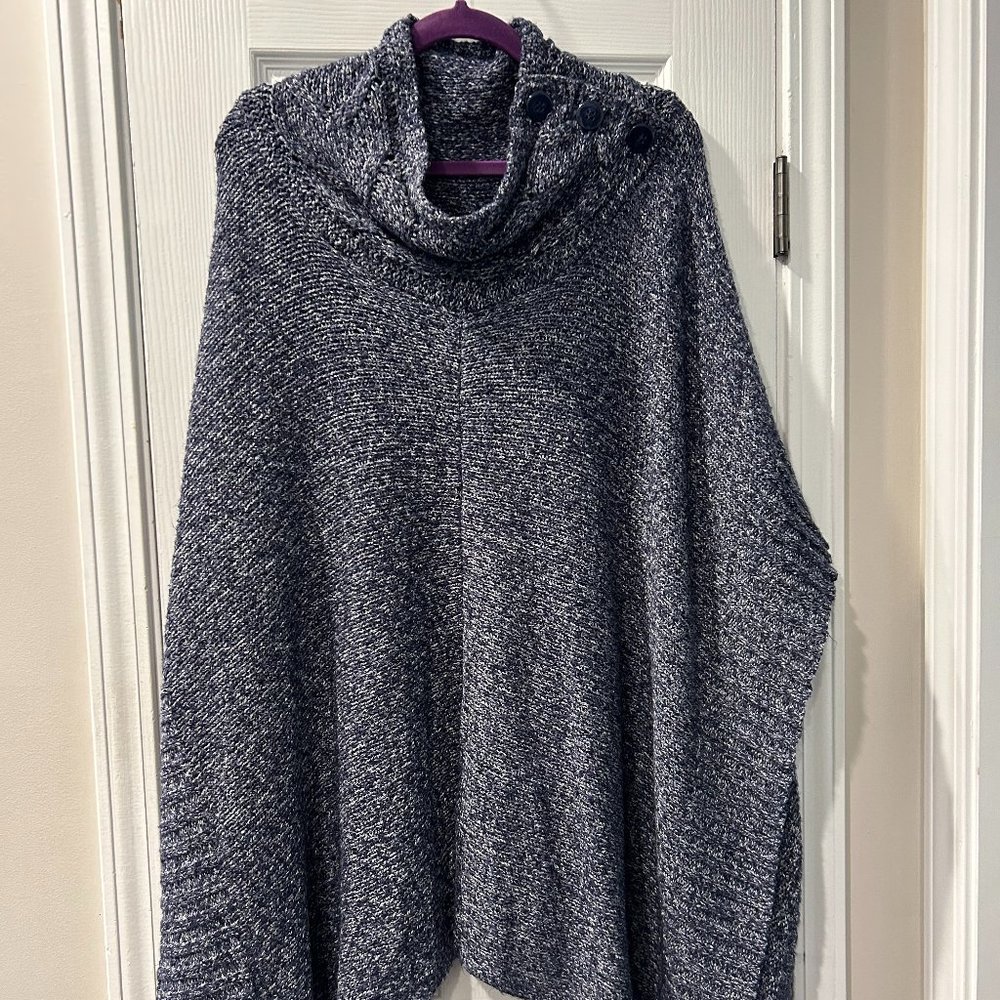 Lane Bryant navy blue sweater poncho (14/20)